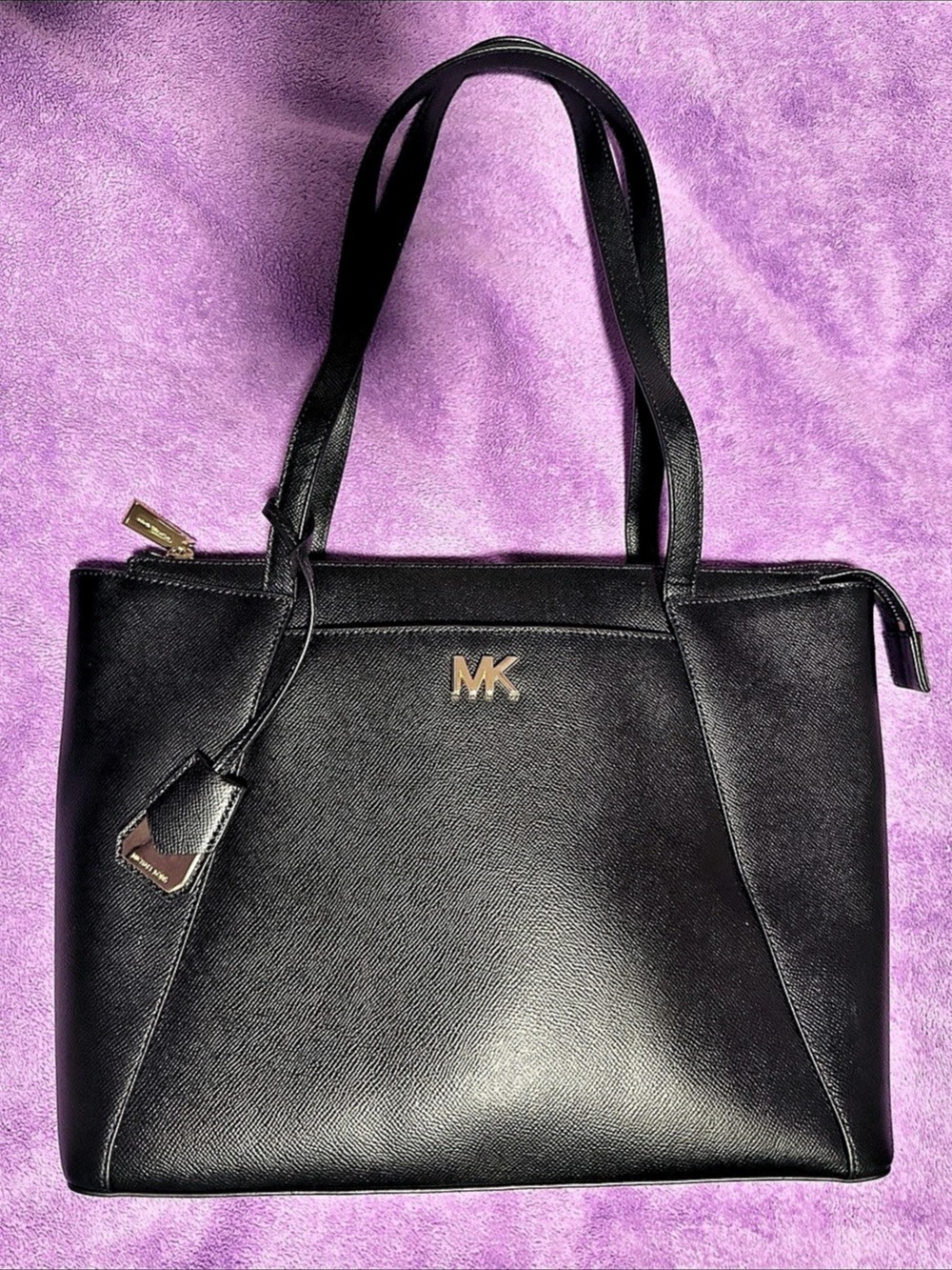 Michael Kors Maddie Large Saffiano Leather Tote Bag, Black